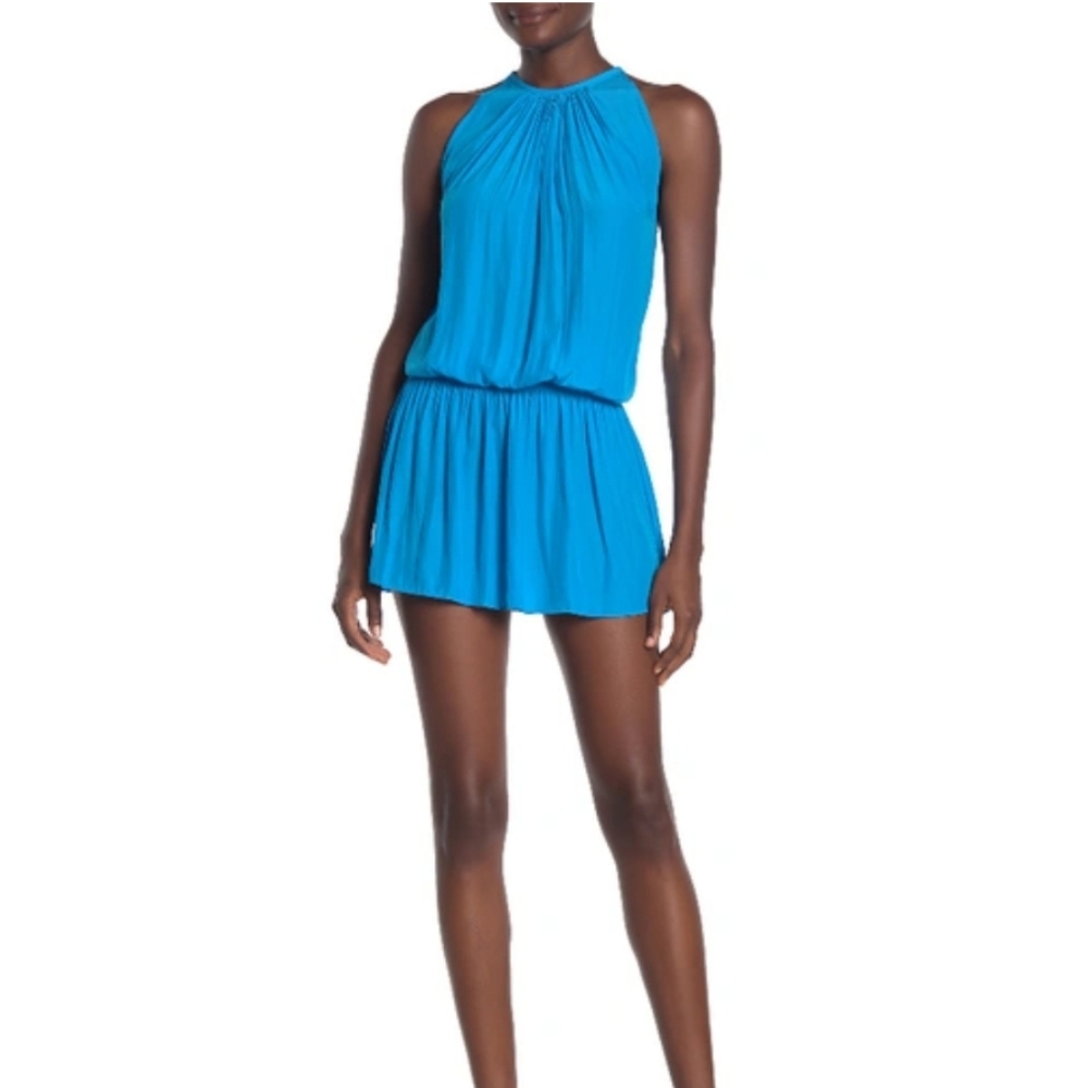 Ramy Brook Paris Sleeveless Drop Waist Dress In Blue Size L- Great Condition